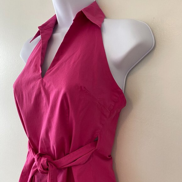 BCBGMaxAzria Magenta Pink Wrap Tie Halter Top Womens 0 - Picture 2 of 5